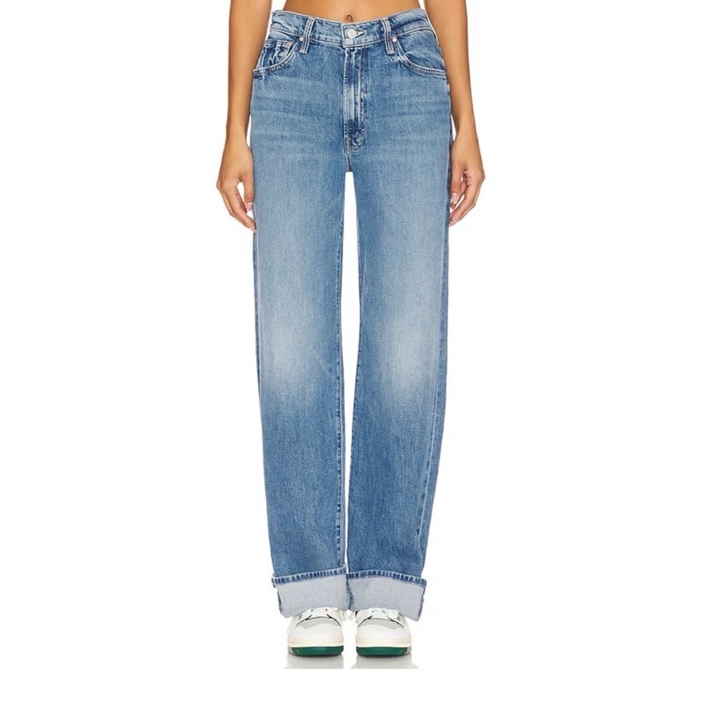 MOTHER Superior The Dodger Skimp Cuffed Jeans Medium Blue 24